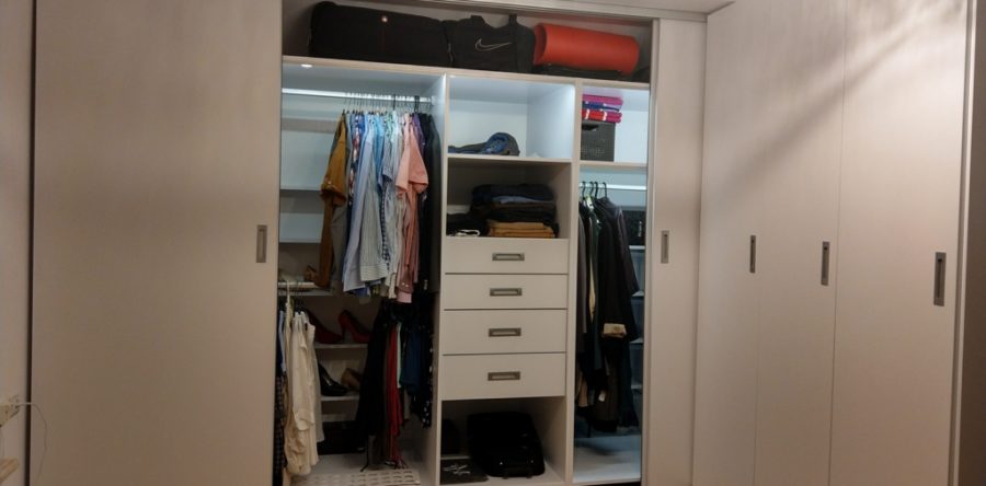 Szafa wnękowa + szafa stojąca + komoda na książki